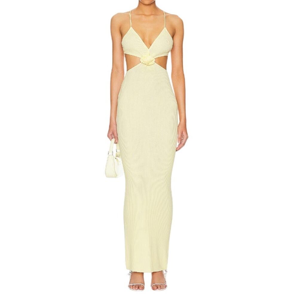 MORE TO COME Kacey Maxi Dress in Baby Yellow, Size L